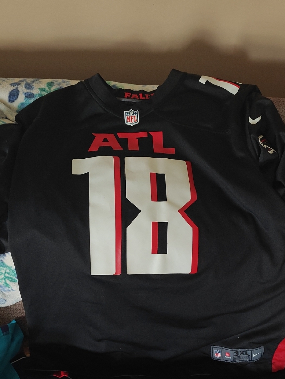 Nike Atlanta Falcons Black Red White #18 Jersey